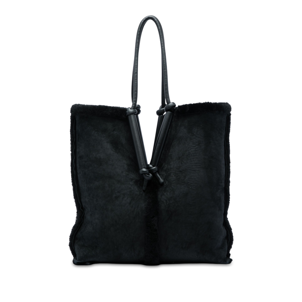 Pre-Loved Bottega Veneta Suede and Shearling Bolster Reversible Tote